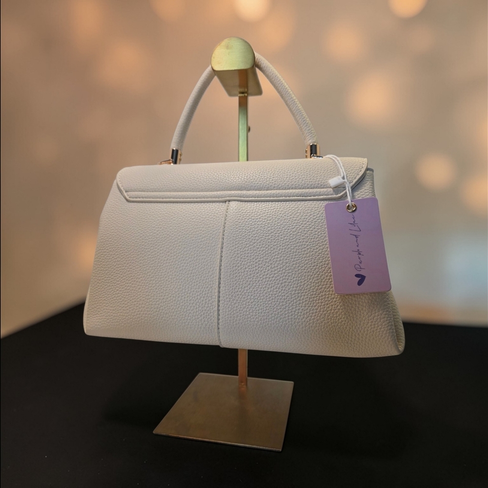 Elegance in the Details Vanilla Satchel Handbag by Purple and Lilac Co. NWT - Picture 4 of 9